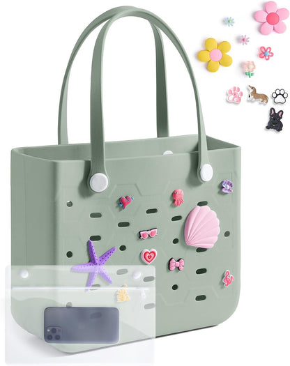 Ortekor Water-Resistant Rubber Tote Bag with Sandproof Design | Stylish Vacation Essential for Summer Fun