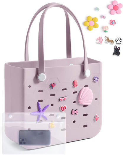 Ortekor Water-Resistant Rubber Tote Bag with Sandproof Design | Stylish Vacation Essential for Summer Fun
