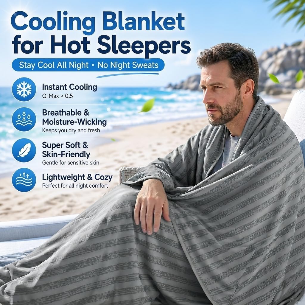 Chill Comfort | Cooling Blanket for Hot Sleepers with Arc-Chill Technology | Lightweight & Breathable Summer Throw for Travel and Outdoor Use