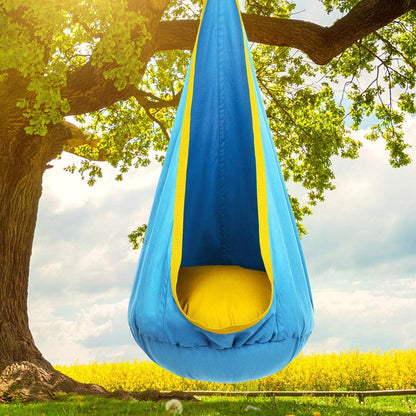 Hanging Pod Chair for Kids and Adults – Cozy Fabric Swing Seat for Indoor and Outdoor Relaxation, Reading Nook