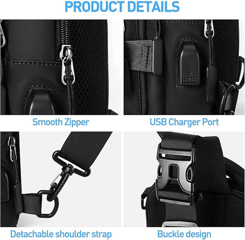 UrbanLite | Men's Sling Bag with Lightweight Design | Versatile Crossbody Backpack for Hiking and Travel