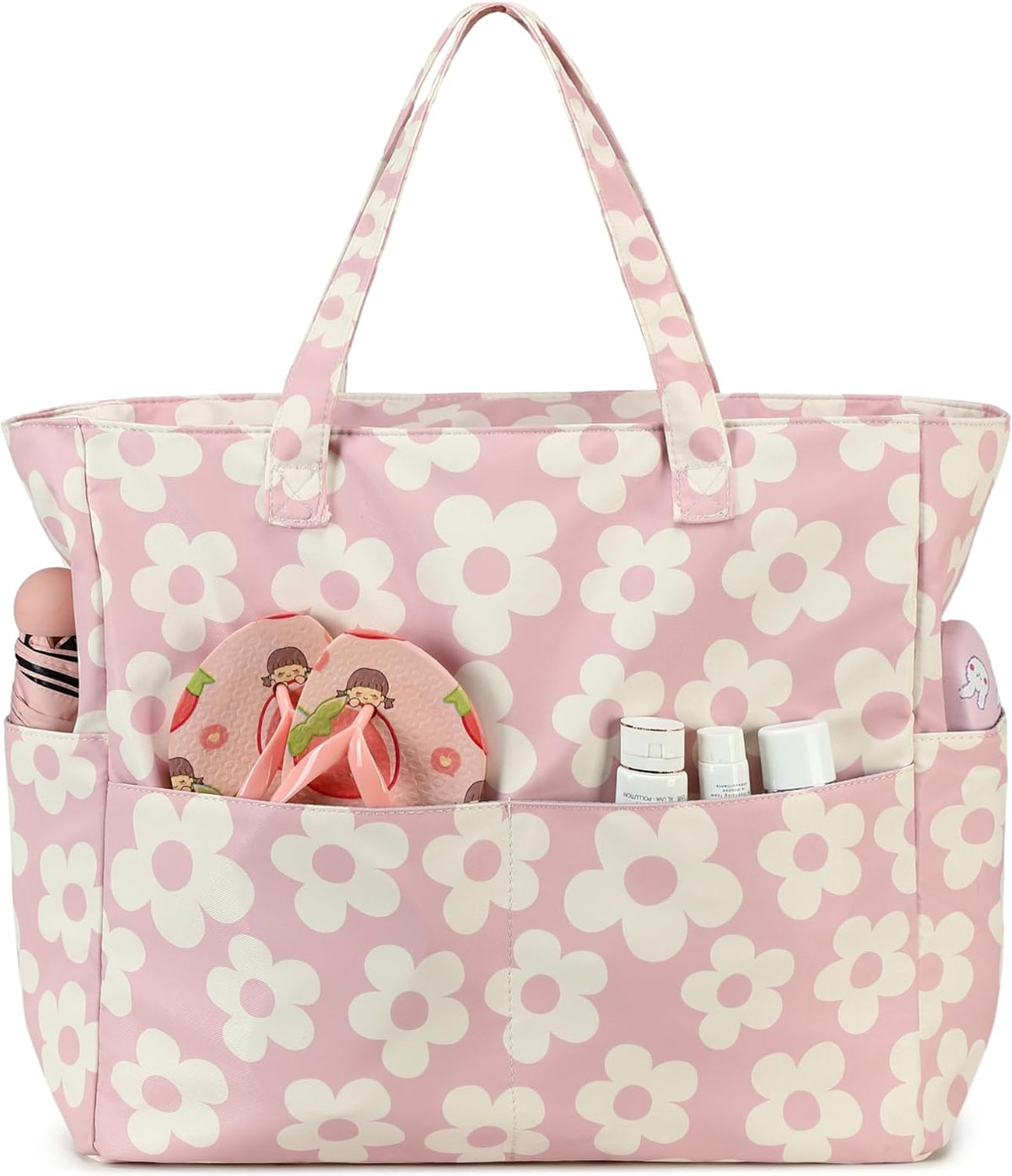 Ortekor Waterproof Beach Tote Bag with Wet Compartment | Extra Large Carry-On for Weekend Travel