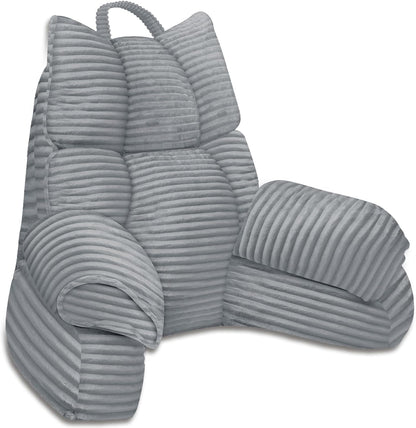 Cozy Reading Pillow with High Arm Rests & Supportive Memory Foam | Perfect Back Support for Relaxing, Reading & Gaming in Bed