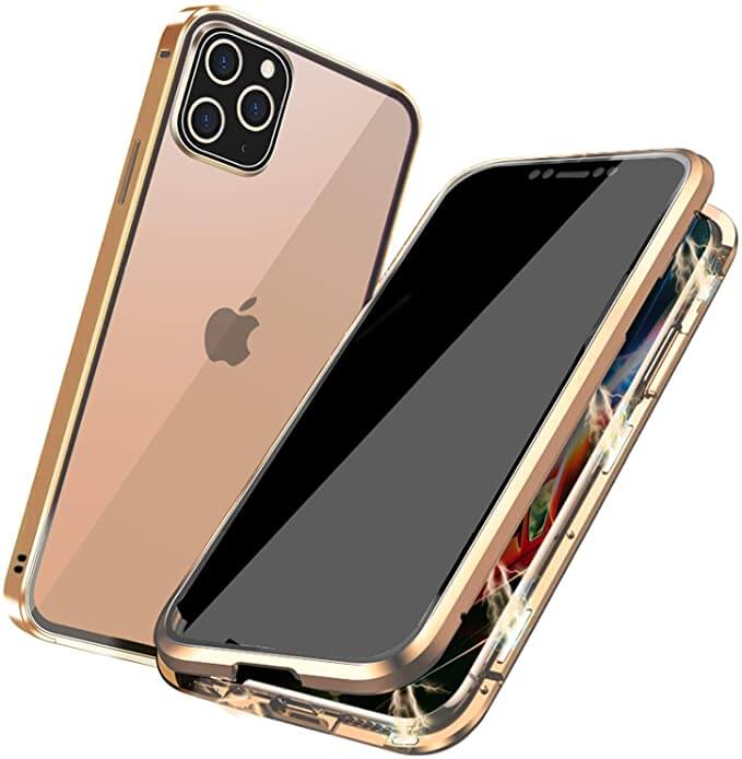 Magnetic Privacy Glass iPhone Case with 360° Drop Protection & Anti-Spy Screen