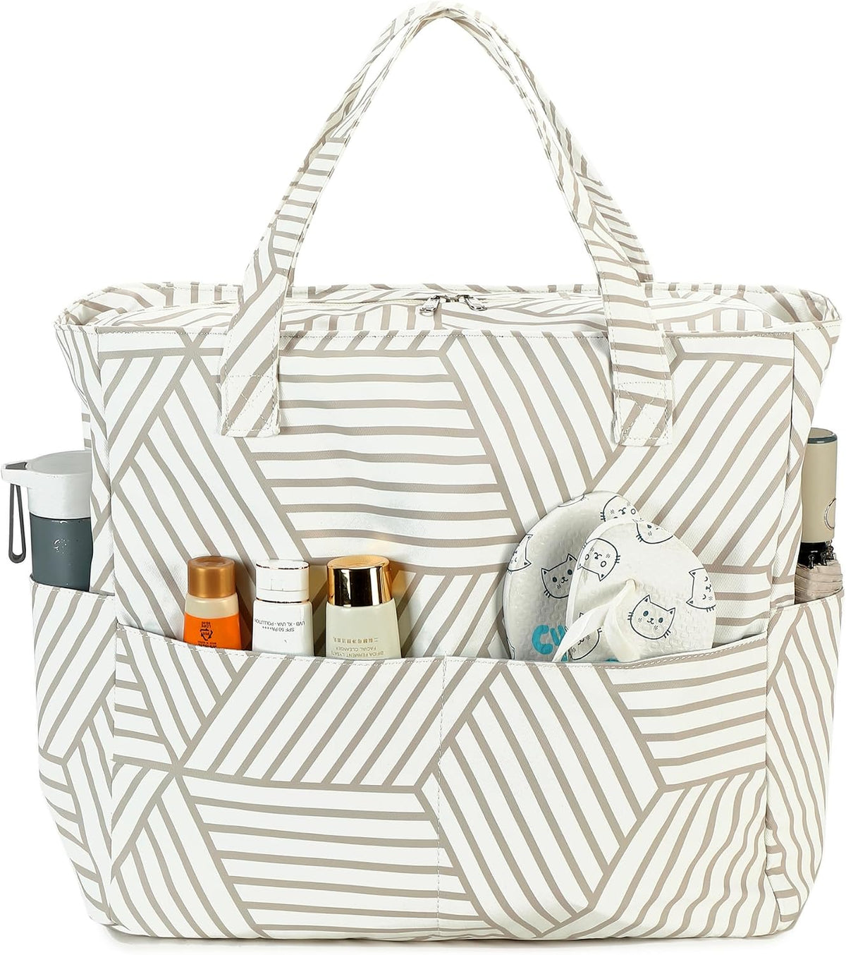 Ortekor Waterproof Beach Tote Bag with Wet Compartment | Extra Large Carry-On for Weekend Travel