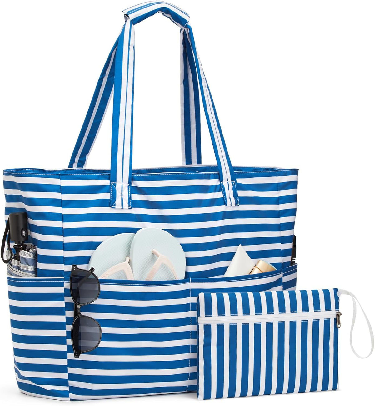 Ultimate Beach Tote Bag | Waterproof & Sandproof Large Bag with Zipper | Foldable Design for Easy Travel and Storage