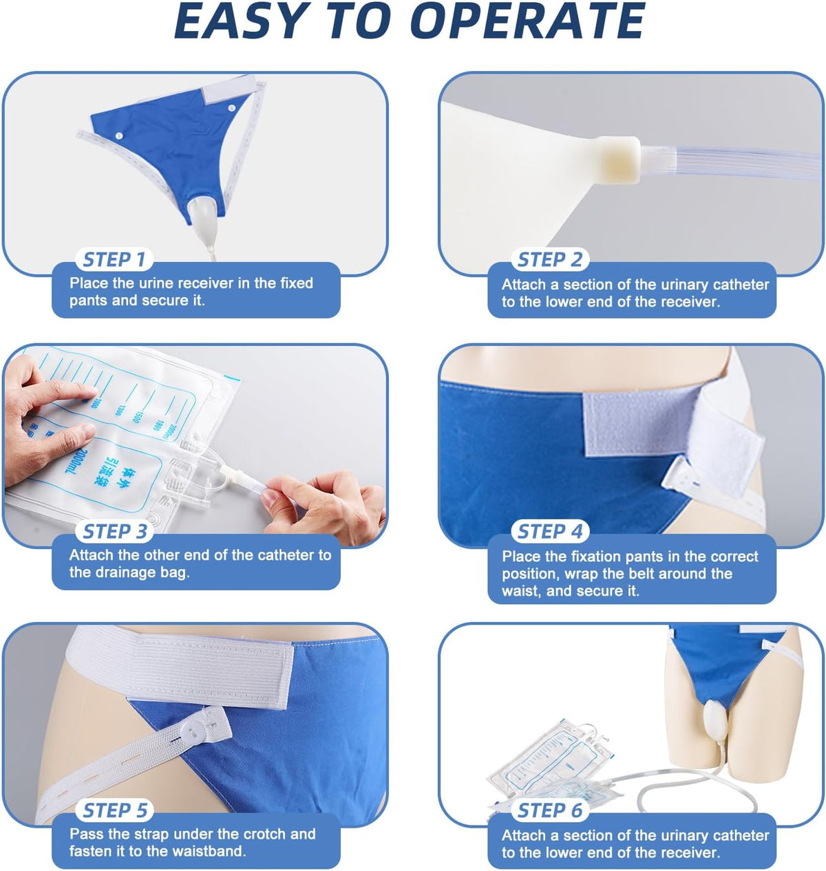 Wearable Urine Collector | Adjustable Waist & Leg Straps with Diversion Tube for Comfortable Use