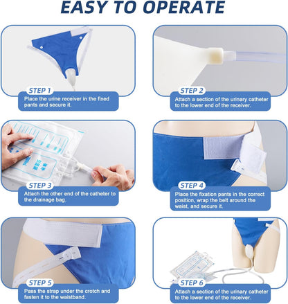 Wearable Urine Collector | Adjustable Waist & Leg Straps with Diversion Tube for Comfortable Use