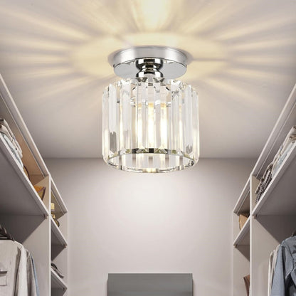 Flush Mount Crystal Light Fixture E27 Socket Black Gold for Bedroom Living Room Hallway Indoor Home Décor Compact Reflective Shade Elegant A