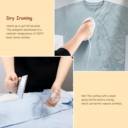 Mini Iron for Travel, Dual Voltage Travel Iron for Clothes, Portable Iron for Shirts and Suits with Ceramic Soleplate