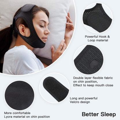 Sleep Strap for Mouth Breathing Support – Adjustable Chin Wrap for Nighttime Comfort & Better Rest