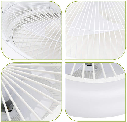 80W Ceiling Fan Light Combo 10 Inch Remote Control 3 Speed LED Flush Mount with Timer for Bedroom Living Room