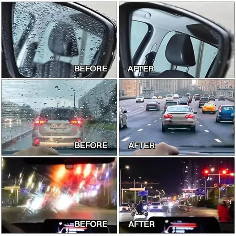 Windshield Cleaner Brush with Water-Repelling Coating for Streak-Free Glass, Mirrors & Windows - Removes Greasy Haze, Road Grime & Fog Fast