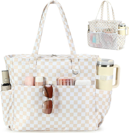 Ortekor Waterproof Beach Tote Bag with Wet Compartment | Extra Large Carry-On for Weekend Travel