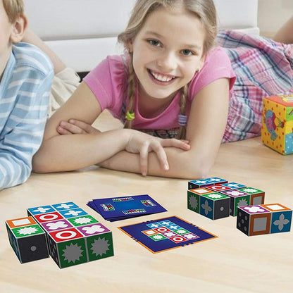 Pattern Matching Block Game for Kids – Educational Puzzle with 20 Blocks & 60 Challenge Cards for Ages 3+