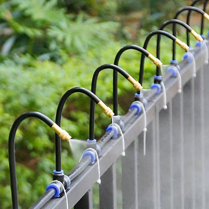 Garden Watering System 0.3 in Hose with Adjustable Brass Spray Nozzles for Patios Balconies Raised Beds Greenhouses