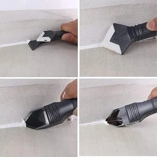 Multi-Purpose Caulk Finishing Tool Kit for Bathroom Kitchen Tile Grout Sealing Projects Silicone Smoothing Removal Edger