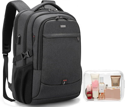 Travel Backpack with USB Charging Port for Laptops up to 17 Inches | Water-Resistant Daypack with Anti-Theft Pocket for Business Work School
