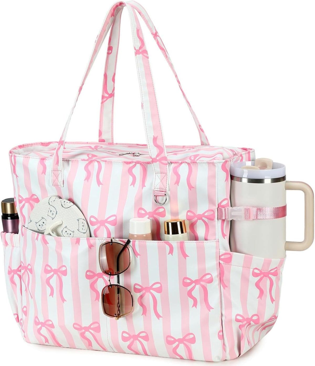Ortekor Waterproof Beach Tote Bag with Wet Compartment | Extra Large Carry-On for Weekend Travel