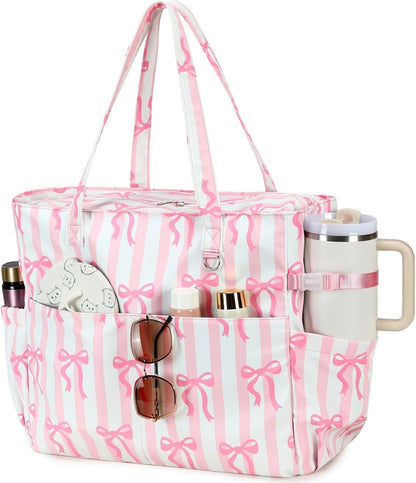 Ortekor Waterproof Beach Tote Bag with Wet Compartment | Extra Large Carry-On for Weekend Travel