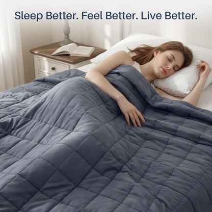 Cozy Comfort | Weighted Blanket for Adults with Cooling Fabric | Breathable All-Season Design for Ultimate Relaxation