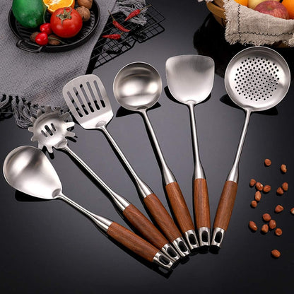 Culinary Collection | Stainless Steel Kitchen Utensil Set with Ergonomic Handles | Essential Cooking Tools for Professional Chefs