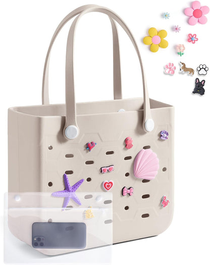 Ortekor Water-Resistant Rubber Tote Bag with Sandproof Design | Stylish Vacation Essential for Summer Fun