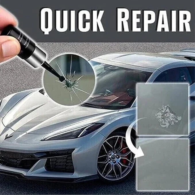 Windshield Crack Repair Kit for Auto Glass and Home Windows DIY Chip Fix Resin Sealer Stops Spreading Damage Car Truck Automotive