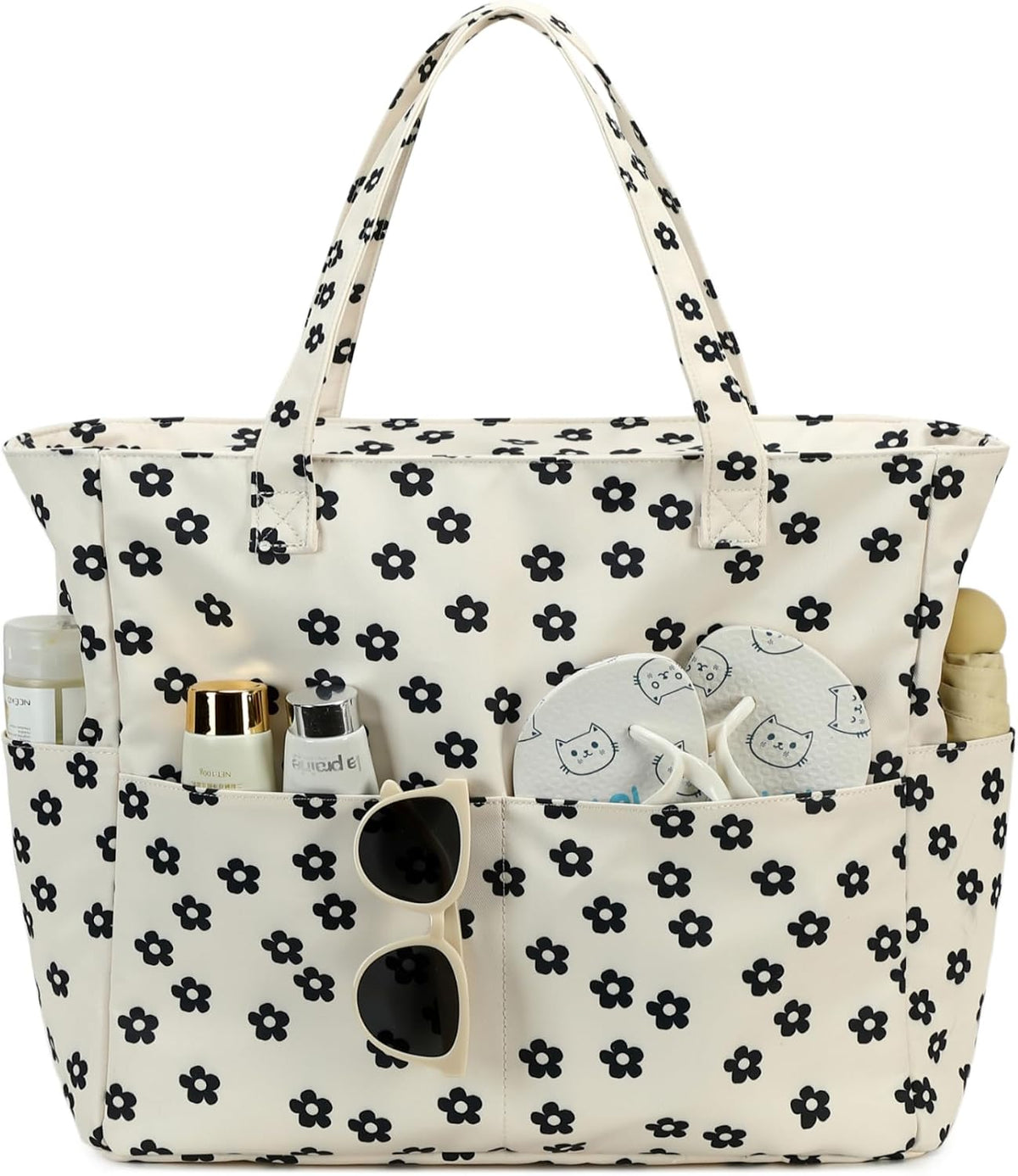 Ortekor Waterproof Beach Tote Bag with Wet Compartment | Extra Large Carry-On for Weekend Travel