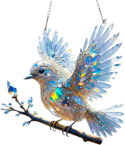 Window Crystal Bird Ornament – Reflective Light Decor for Home
