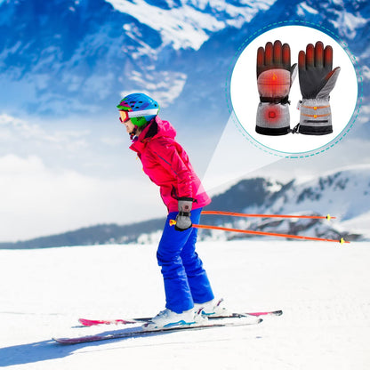Battery-Powered Heated Winter Gloves with Touchscreen Fingers & 3 Temperature Settings for Skiing, Outdoor Work