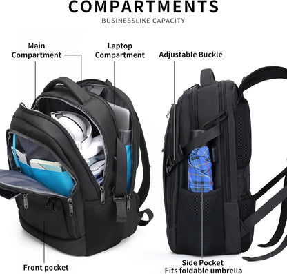 Tech-Ready Laptop Backpack with Charging Port, Anti-Theft Pocket & Multi-Day Compartments for Commute & Travel