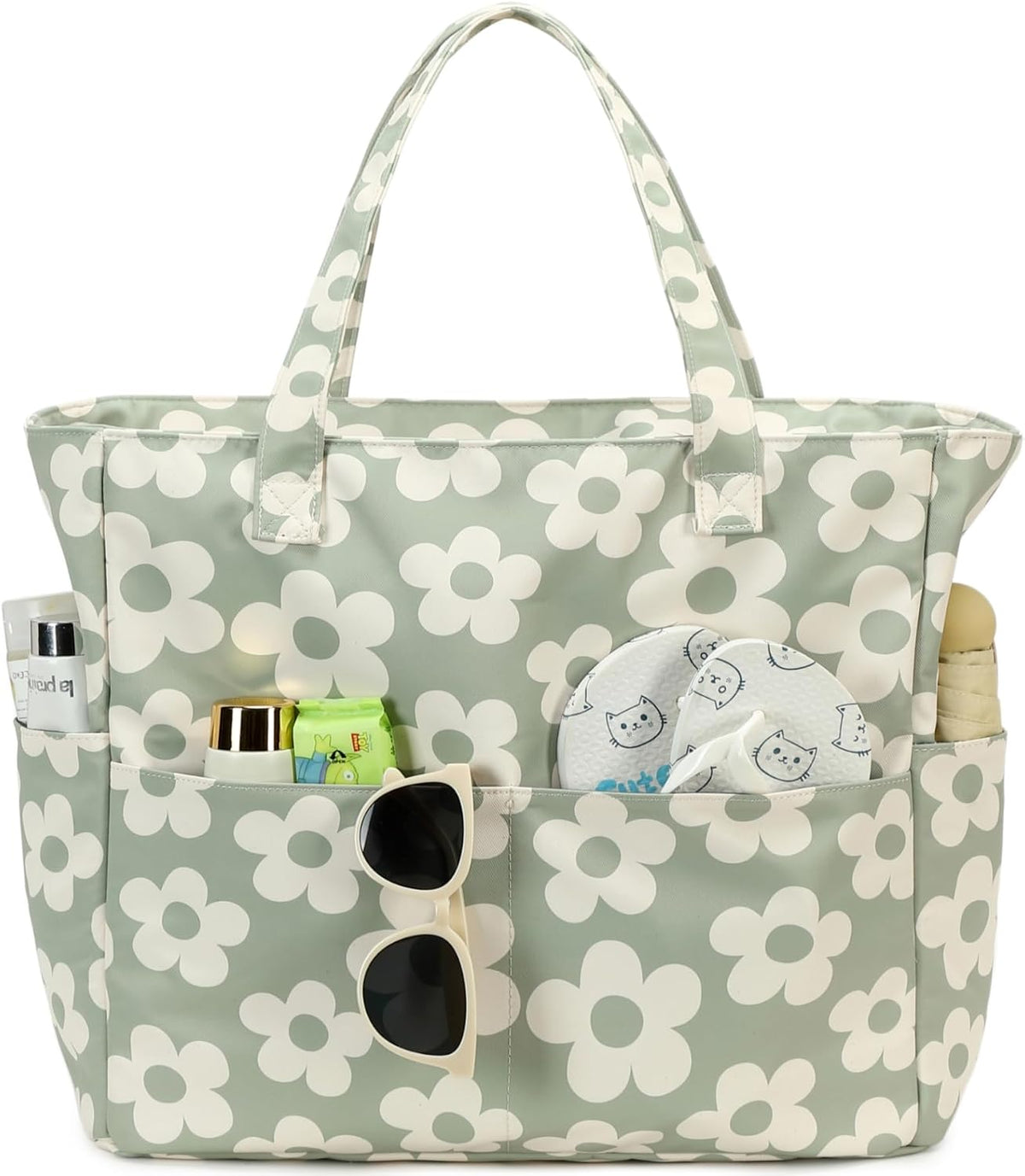 Ortekor Waterproof Beach Tote Bag with Wet Compartment | Extra Large Carry-On for Weekend Travel