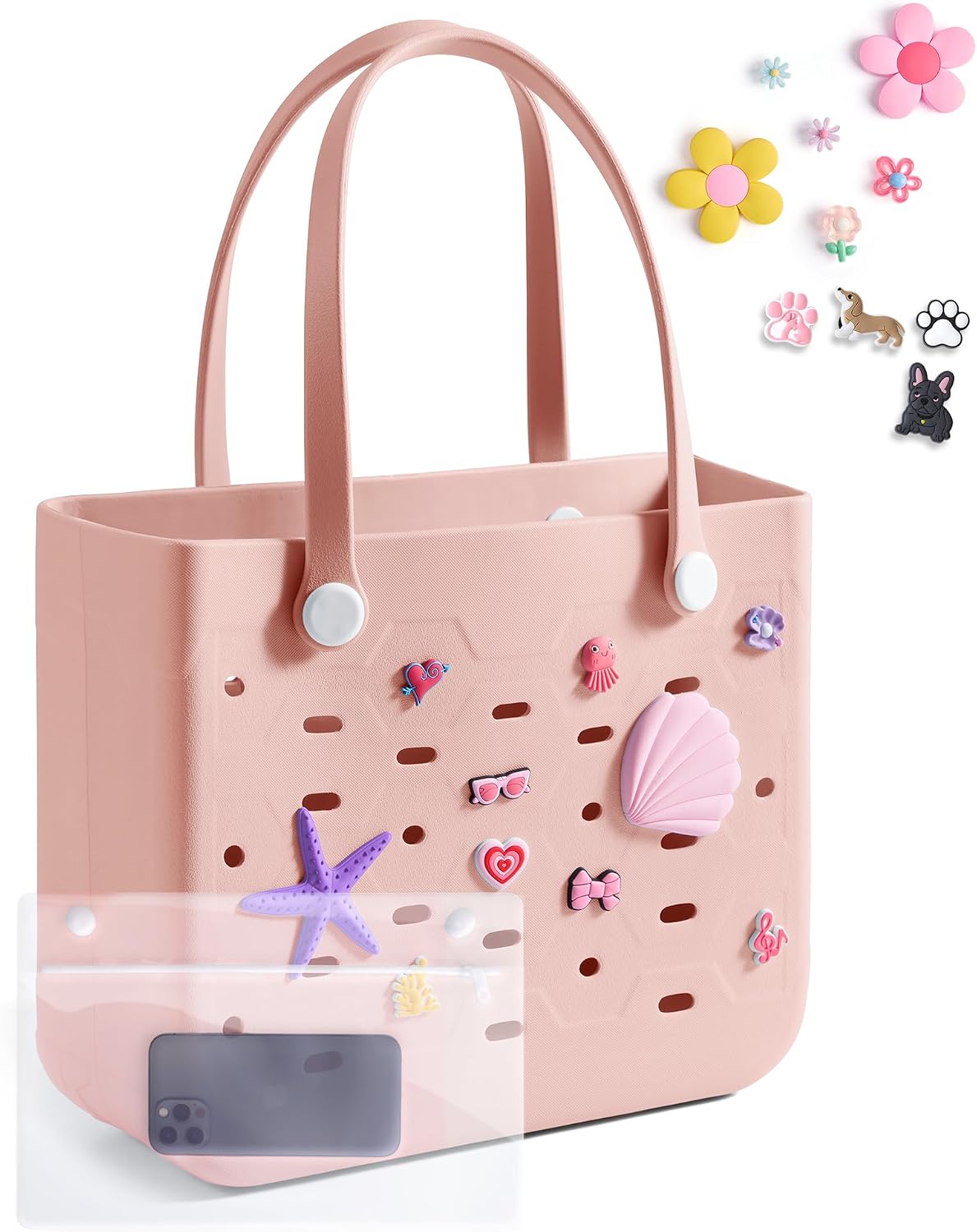 Ortekor Water-Resistant Rubber Tote Bag with Sandproof Design | Stylish Vacation Essential for Summer Fun
