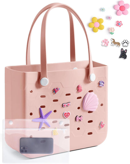 Ortekor Water-Resistant Rubber Tote Bag with Sandproof Design | Stylish Vacation Essential for Summer Fun