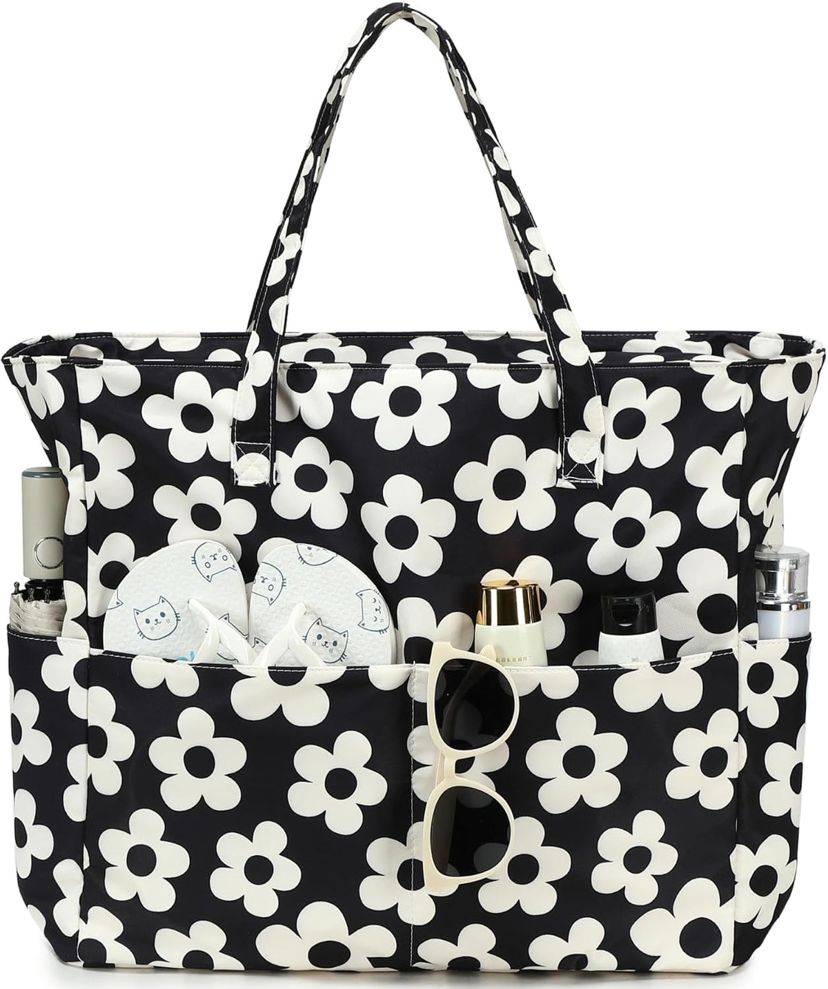 Ortekor Waterproof Beach Tote Bag with Wet Compartment | Extra Large Carry-On for Weekend Travel