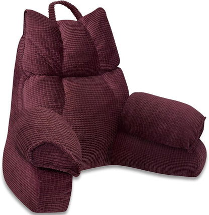 Reading Pillow with Arms Memory Foam Back Support for Bed Gaming Chair Rest Lounge Cushion Adult Backrest Seated Position Dorm Room