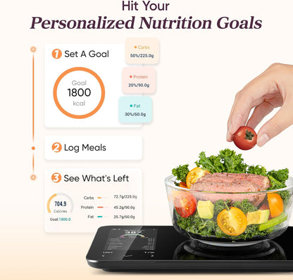 Smart Kitchen Scale | Digital Food Scale with Nutritional Calculator | Accurate Weight Measurement for Healthy Meal Prep