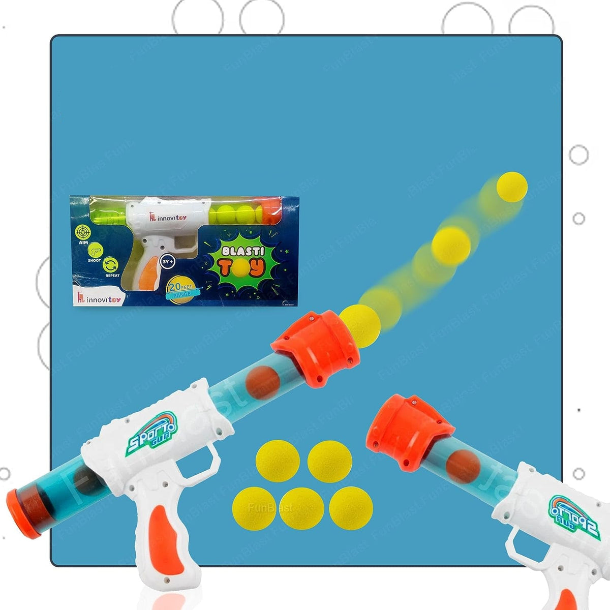 Interactive Air Pressure Shooting Game with 5 Soft EVA Balls | Safe Indoor & Outdoor Fun for Kids