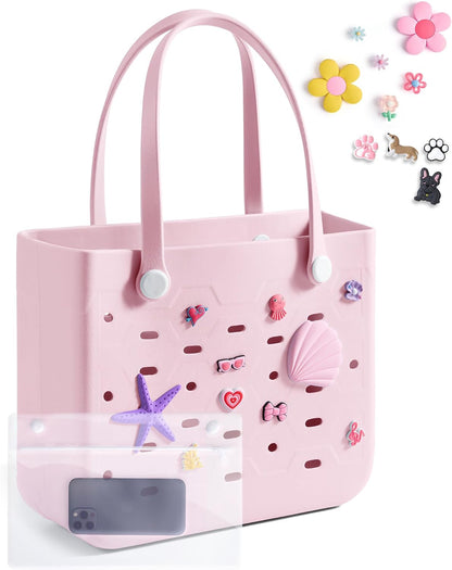Ortekor Water-Resistant Rubber Tote Bag with Sandproof Design | Stylish Vacation Essential for Summer Fun