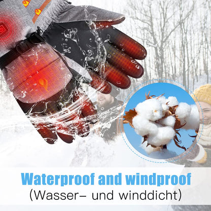 Battery-Powered Heated Winter Gloves with Touchscreen Fingers & 3 Temperature Settings for Skiing, Outdoor Work