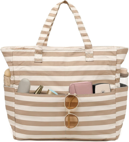 Beach Bag Waterproof with Wet Compartment, Large Beach Tote Bag for Pool and Gym, Travel Tote Bag for Grocery