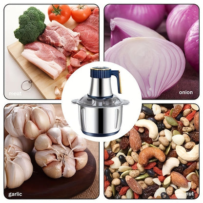 Electric Multi-Purpose Chopper 5 Quart Bowl Stainless Steel 5000 RPM Motor for Meat Vegetables Garlic Onion Salad Prep Home Kitchen Applianc