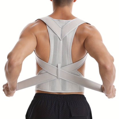 Adjustable Posture Corrector Brace for Back Support – Breathable Neoprene Upper Back Straightener for Men & Women