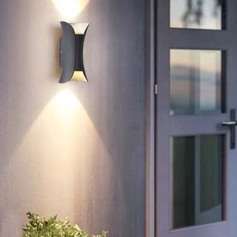Waterproof Curved LED Outdoor Sconce Hardwired Wall Light for Patio Garden & Entryway