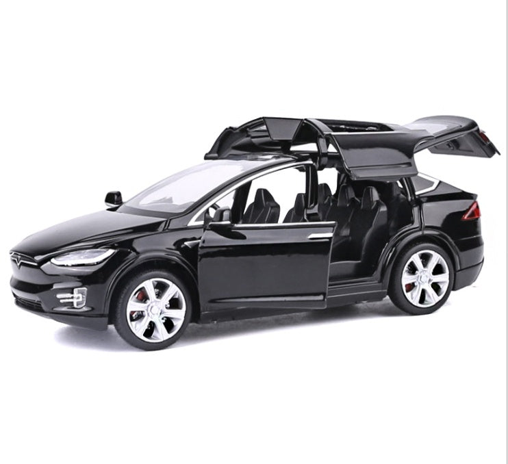 Tesla Model X Pull Back Car Model with Sound and Light Features | 1:32 Scale Toy for 3-6 Year Olds