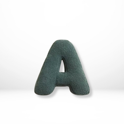 Alphabet Throw Pillow Velvet 15 x 12 Inches Monogram Accent Cushion Personalized Name Letter for Sofa Couch Bedroom Nursery Kids Room Decor