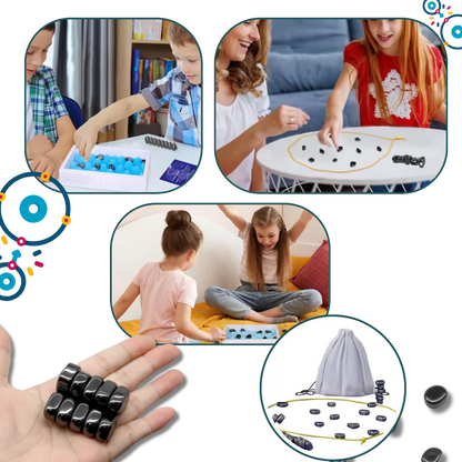 Tabletop Magnetic Repulsion Game – Strategic Spatial Puzzle for Family Gatherings, Travel-Friendly Game Night Challenge with Portable Rope B