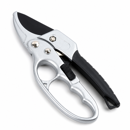Ratchet Pruning Shears with SK5 Steel Blade & Non-Slip Ergonomic Handle for Garden Pruning