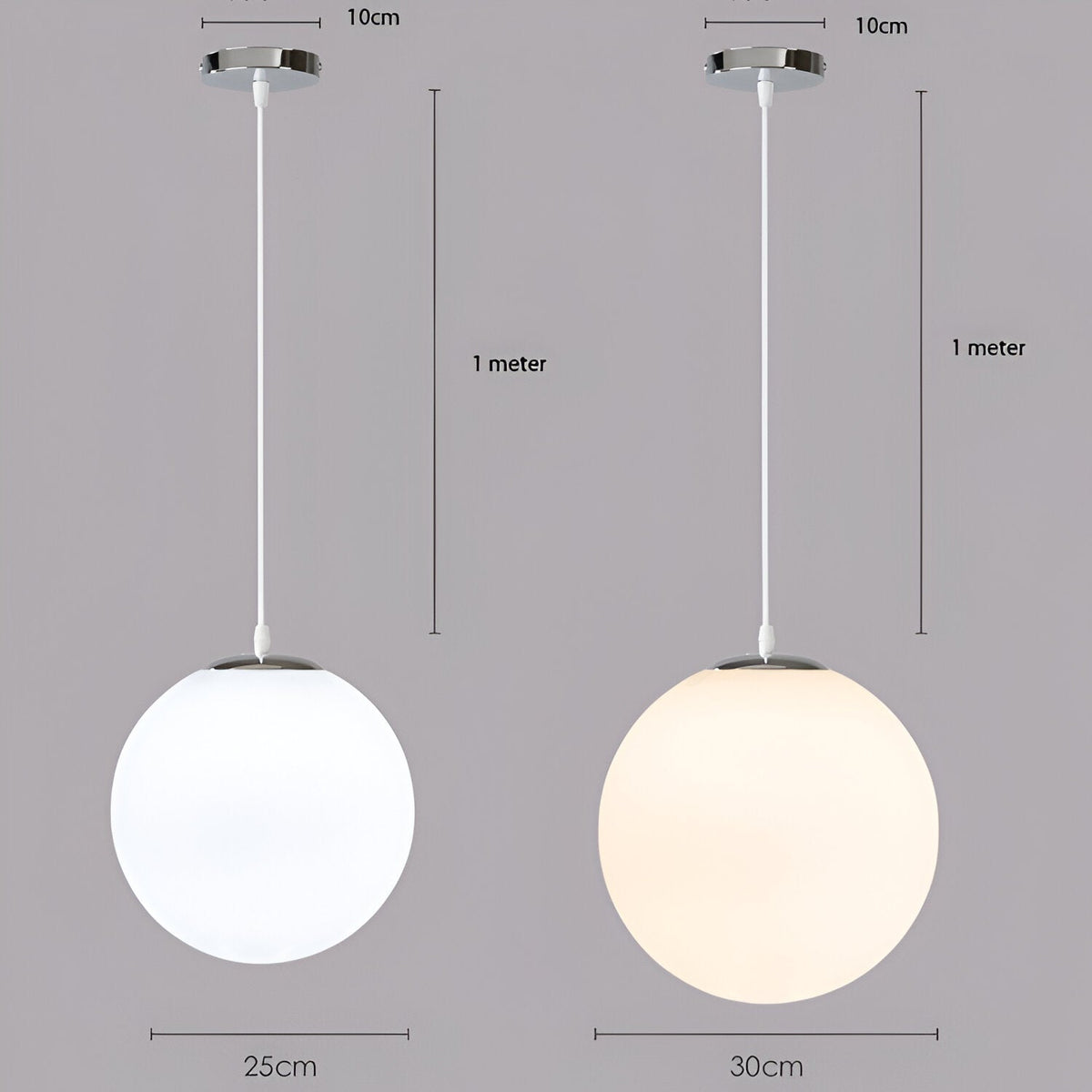 Frosted Glass Globe Hanging Light White Sphere Ceiling Fixture for Kitchen Island Dining Room Bedroom Adjustable Cord Modern Minimalist Desi